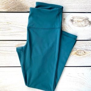 90 Degrees Teal Performance High Rise Leggings Size Medium